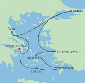 Greece & Turkey Gay Cruise map
