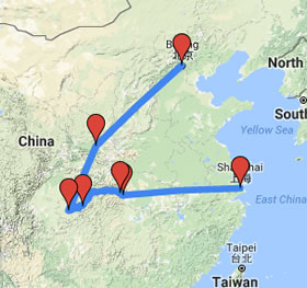 China Gay Cruise Tour map