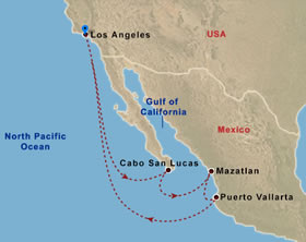 Mexican Riviera gay cruise map