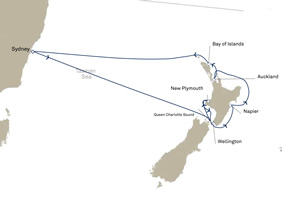 Australia & New Zealand Gay Cruise map