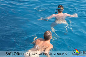 Sailordudes Gay sailing nude swim