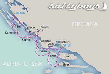 Croatia Kornati Islands Gay sailing cruise map