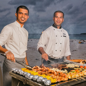 Maldives beach BBQ