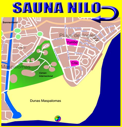 Gran Canaria gay sauna Nilo location map