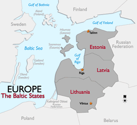 Baltic States Gay Tour Map
