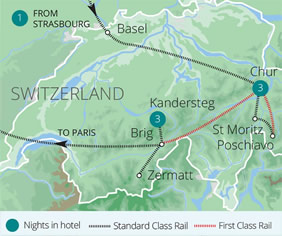 Switzerland lesbian rail tour map
