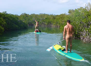 Key West nude paddleboarding