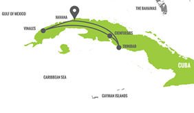 Cuba New Year's gay tour map