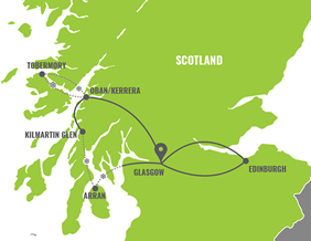 Scotland hikes gay tour map