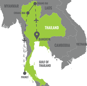Thailand Gay Tour map