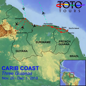 Carib Coast gay tour map